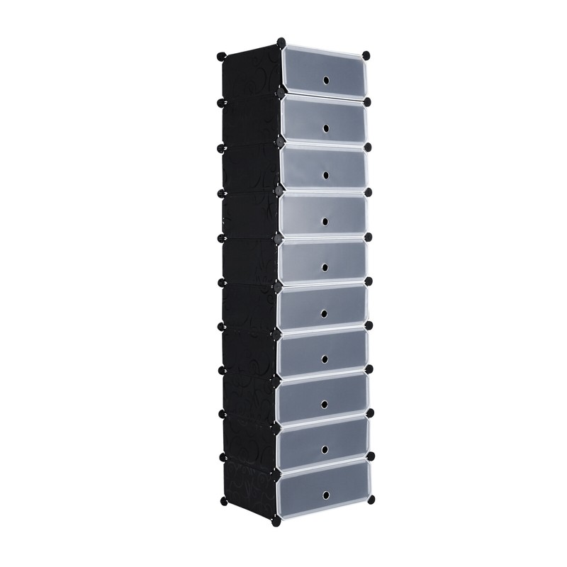 Storage Organizer Shoe Rack Clear Door Unit Cube Cabinet 10T
