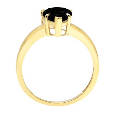 Pre-owned Pucci 1 Pear Shape Real Onyx Wedding Bridal Promise Classic Ring Solid 14k Yellow Gold In D