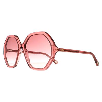 CHLOÉ CHLOE SUNGLASSES CH0008S ESTHER 003 PINK CRYSTAL PINK BROWN GRADIENT
