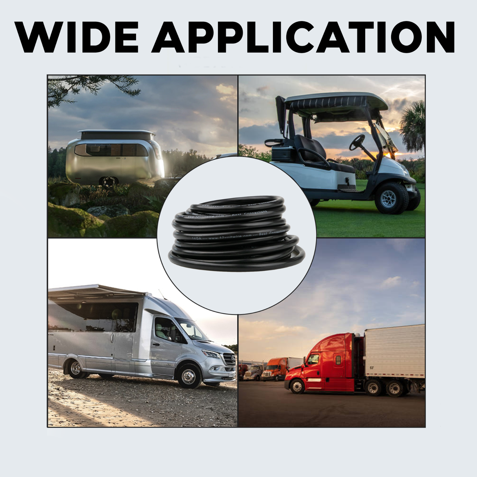 BEST CONNECTIONS 14 Gauge 5 Way Trailer Wire Durable, Weatherproof, Color-Coded