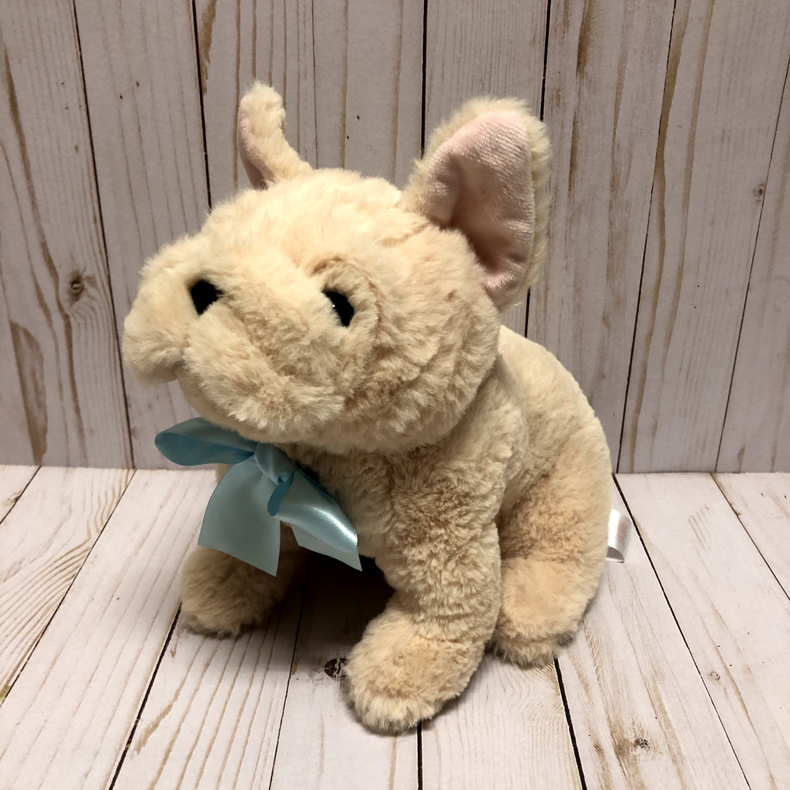 Little Lilly Jacques French Bulldog Plush Stuffed Animal 9 Inch Blue Bow