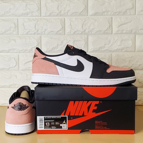 ショー Nike Air Jordan 1 Retro Low OG Mens Sz 13 Black Bleached