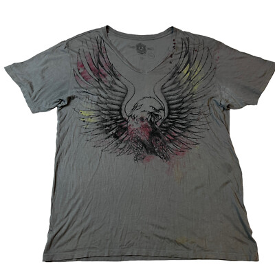 Christian Audigier Los Angeles Shirt Mens XLarge Gray Designer T-SHIRT Eagles
