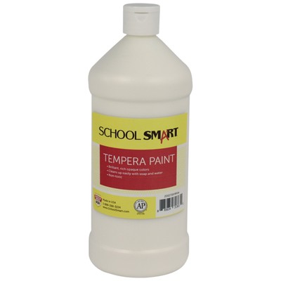 School Smart Tempera Paint, Quart, White