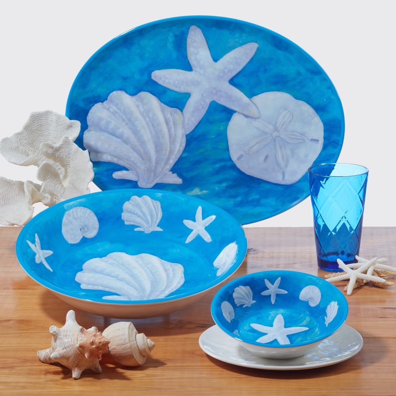 Certified International Ocean Beach 12 Pce Melamine Dinnerware Set Service for 4
