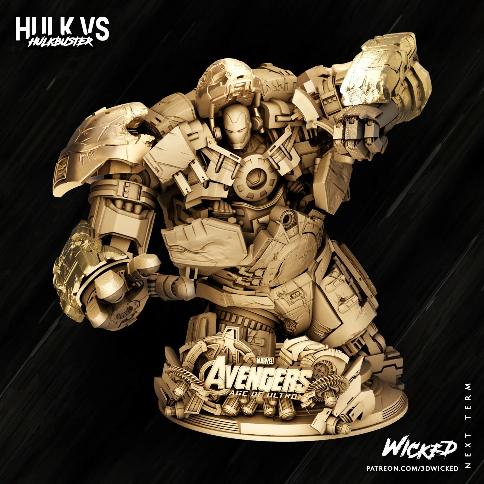 MARVEL HULKBUSTER 1/9スケールフィギュア New King Arts 1/9 Iron Man 2Pcs MK44 + MK43 Hulk Hulkbuster
