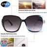 JM 2 Pack Bifocal Reading Sunglasses for Women Fashion Oversized Square Sun Readers Outdoor Reading Glasses UV400 Protection, Black and Clear Blue +3.5