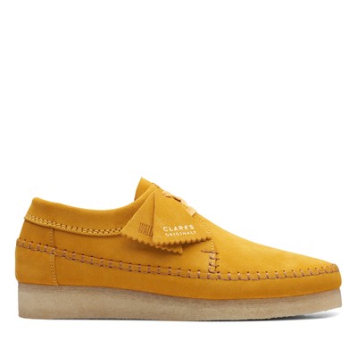 Clarks Weaver 26169439 Мужские желтые замшевые оксфорды и повседневная обувь на шнуровке