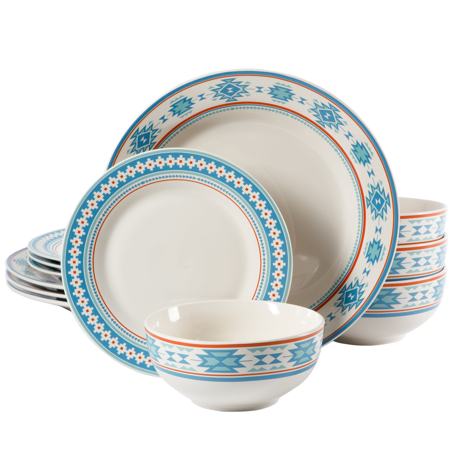 Wanda June Home Texas Sunset 12-Piece Decorated Fine Ceramic Dinnerware