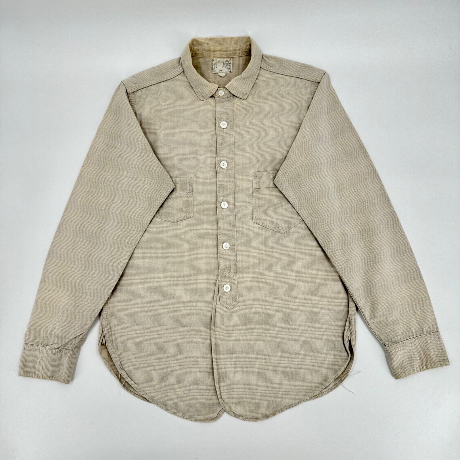 Freewheelers Hobo's Joint Beige Cotton Linen Button-Up Shirt Freewheelers Hobo's Joint Beige Cotton Linen Button-Up Shirt