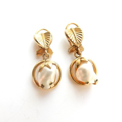 Vintage 14ct Rolled Gold Pearl Clip on Earrings