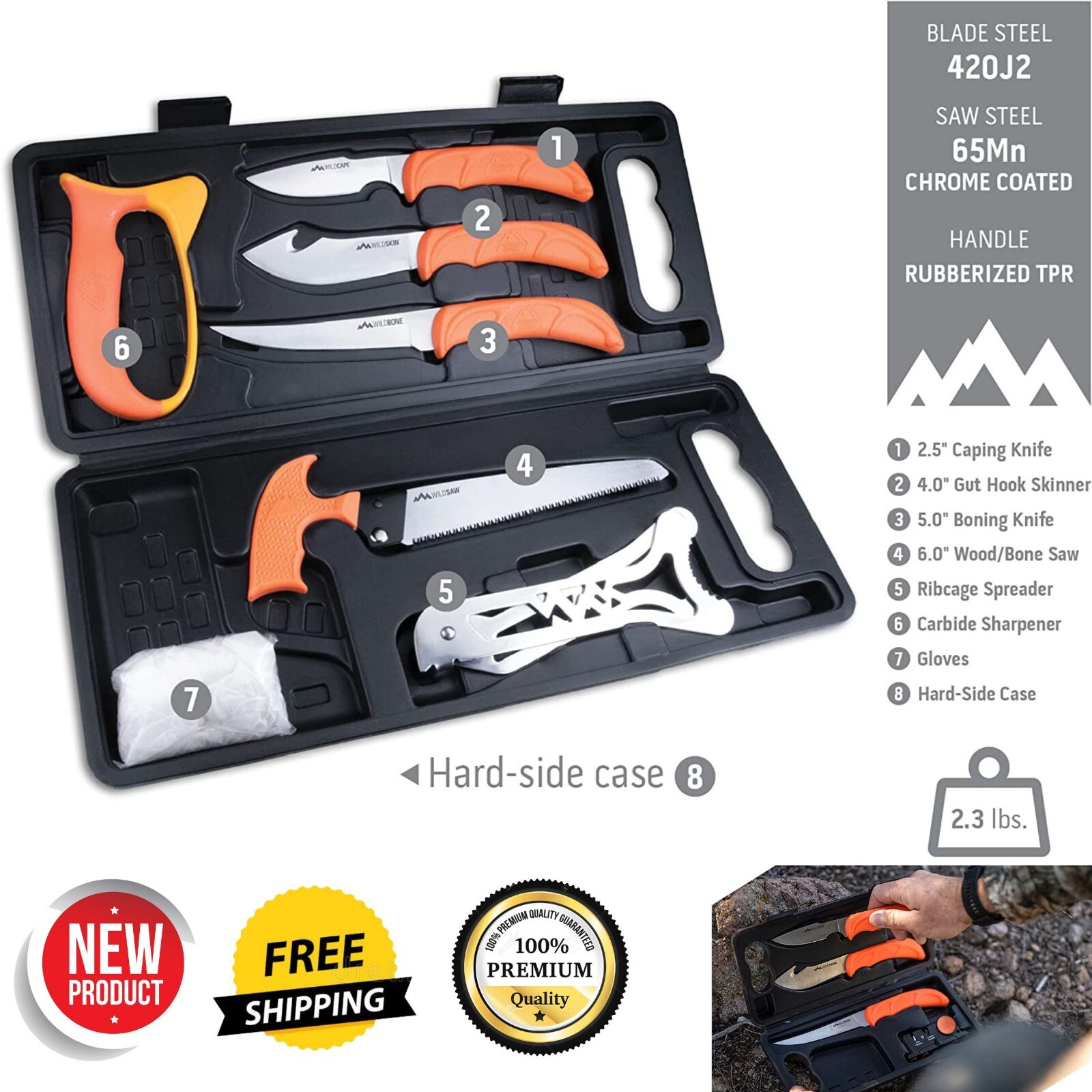 Field Dressing & Game Processing Kit For Elk Mule Deer Season