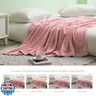 Exclusivo Mezcla Pink Fleece Throw Blanket for Couch and Bed, 50x70 Inches Soft Cozy Jacquard Flannel Blankets, Lightweight Fuzzy Plush Warm Throws for All Seasons