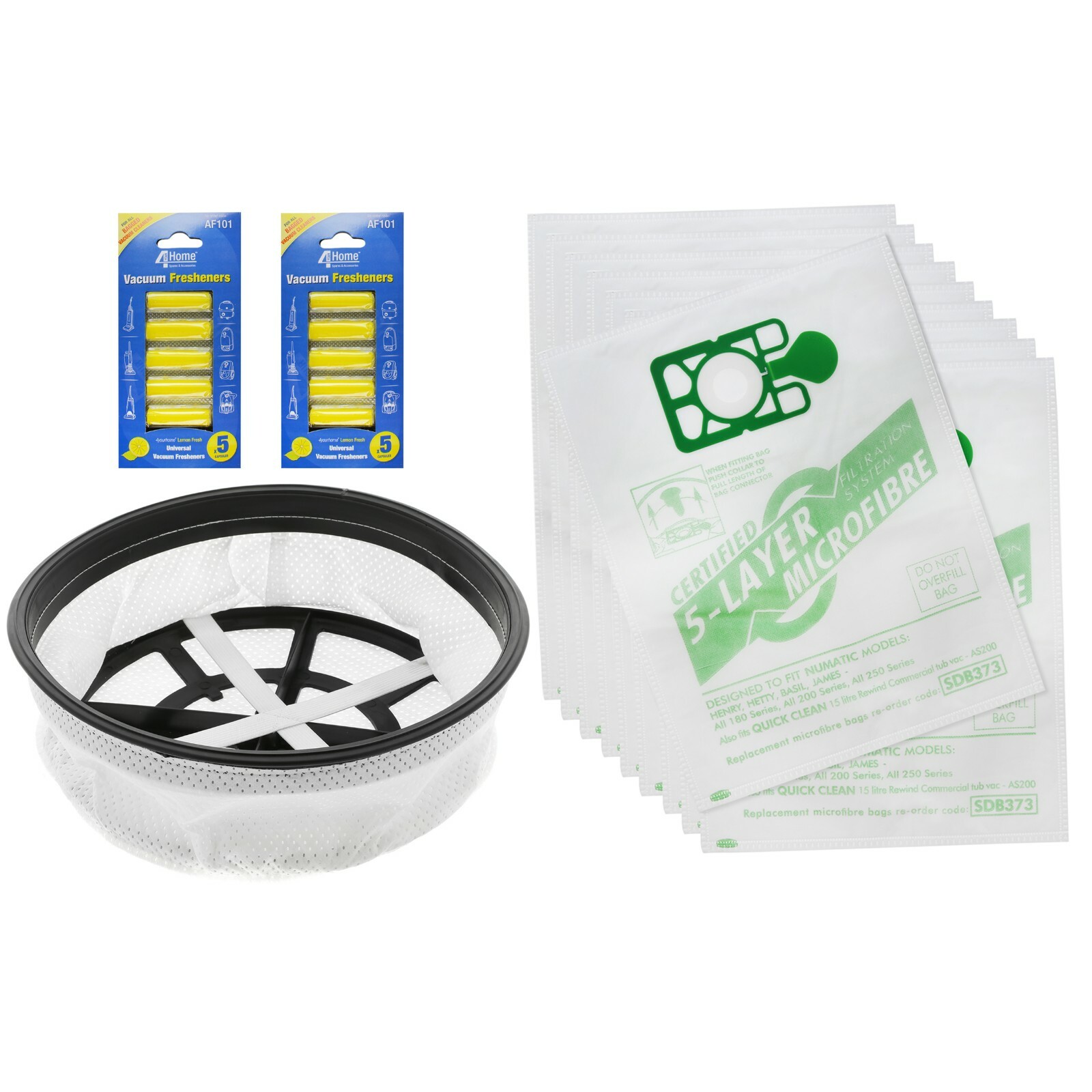 Vacuum Cleaner Hoover 12" Filter 10 Bags & Air Fresheners Kit For