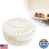 Cxqbsmy 2 in 1 Drainer, 2 in 1 Drainer and Strainer, Bilayer Collapsible Fruit Washing Basket with Cover and Handle, Multifunctional Fruit Vegetable Drain Bowl (White)
