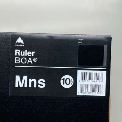 Pre-owned Burton Ruler Boa Medium Stiff Snowboard Boot Black Sz Mens 10.5 20317100-001