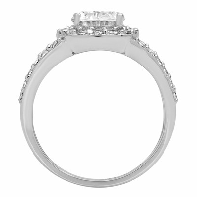 Pre-owned Pucci 2.24 Ct Oval Cut Halo Solitaire Engagement Bridal Wedding Ring 14k White Gold In White/colorless