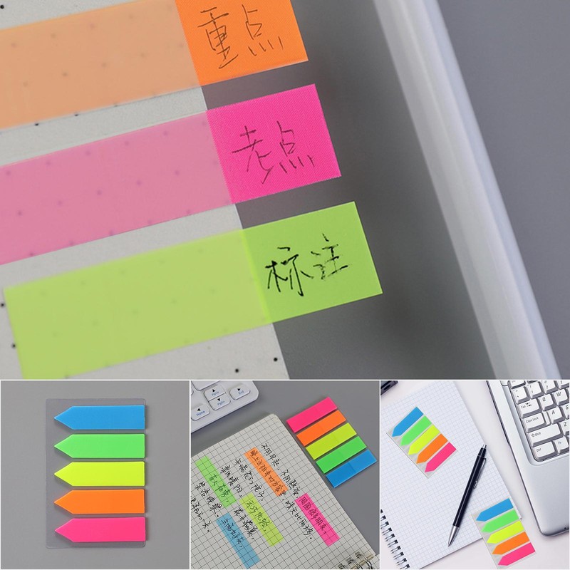 200Pcs PET Book Annotation Tabs Book Tabs Stickers Colorful Paper Box Markers
