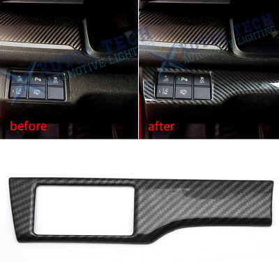 For Honda Civic 16-19 Carbon Fiber Texture Headlight Switch Button Frame Cover