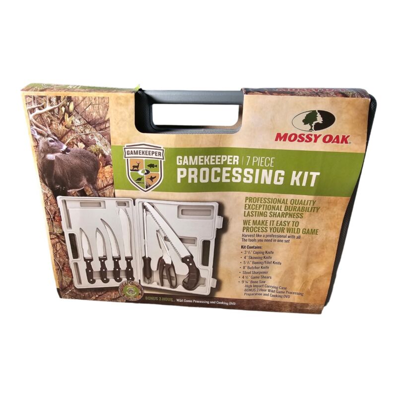 7pc Game Processing Kit Outdoor Hunting Deer Meat Butchers Skinning Knife Set