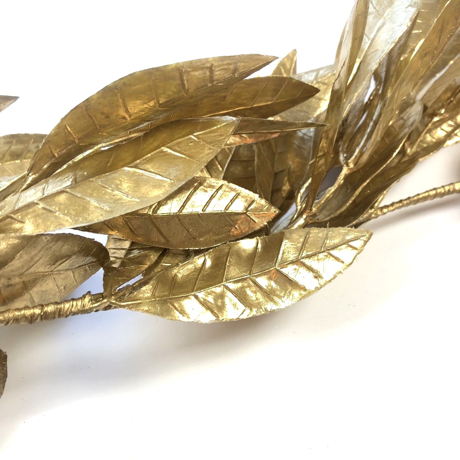 NWT Bergdorf Goodman metallic gold golden leaf leaves Christmas holiday garland