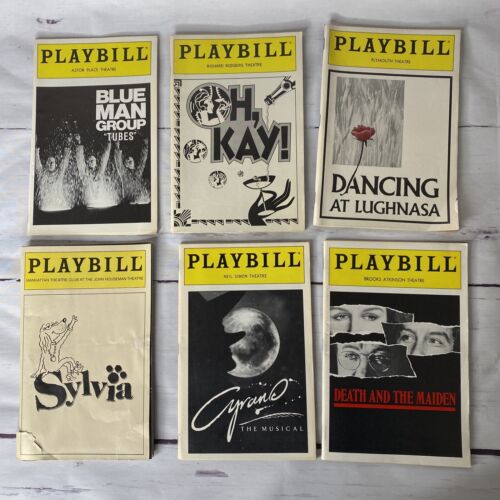 Lot of 18 Vintage Broadway Playbills,  1970s-1990s w/inserts Cyrano Oklahoma