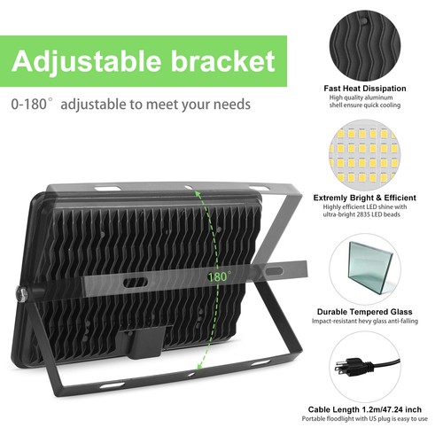 LED Flood Light 500W 300W 200W 100W 50W 30W 10W Outdoor Garden Lamp Spotlight