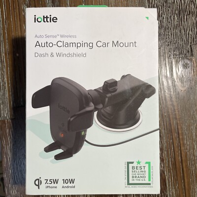 iottie Auto Sense Wireless Auto-Clamping Car Mount- Dash& Windshield. Sealed.