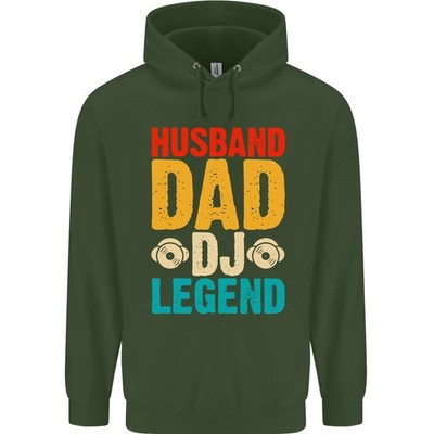 Husband Dad DJ LEGEND Felpa Con Cappuccio In Cotone 80% Per La Festa Del Papà