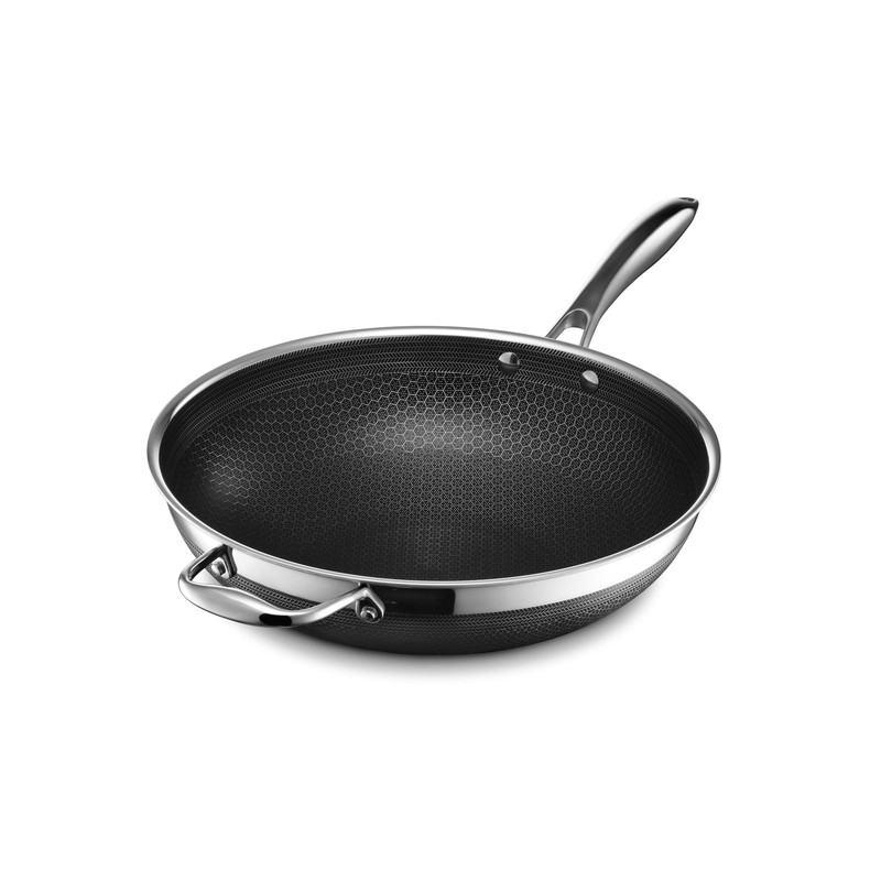 Hybrid Nonstick 12-Inch Wok, Stay-Cool Handle, Dishwasher and Oven Safe,