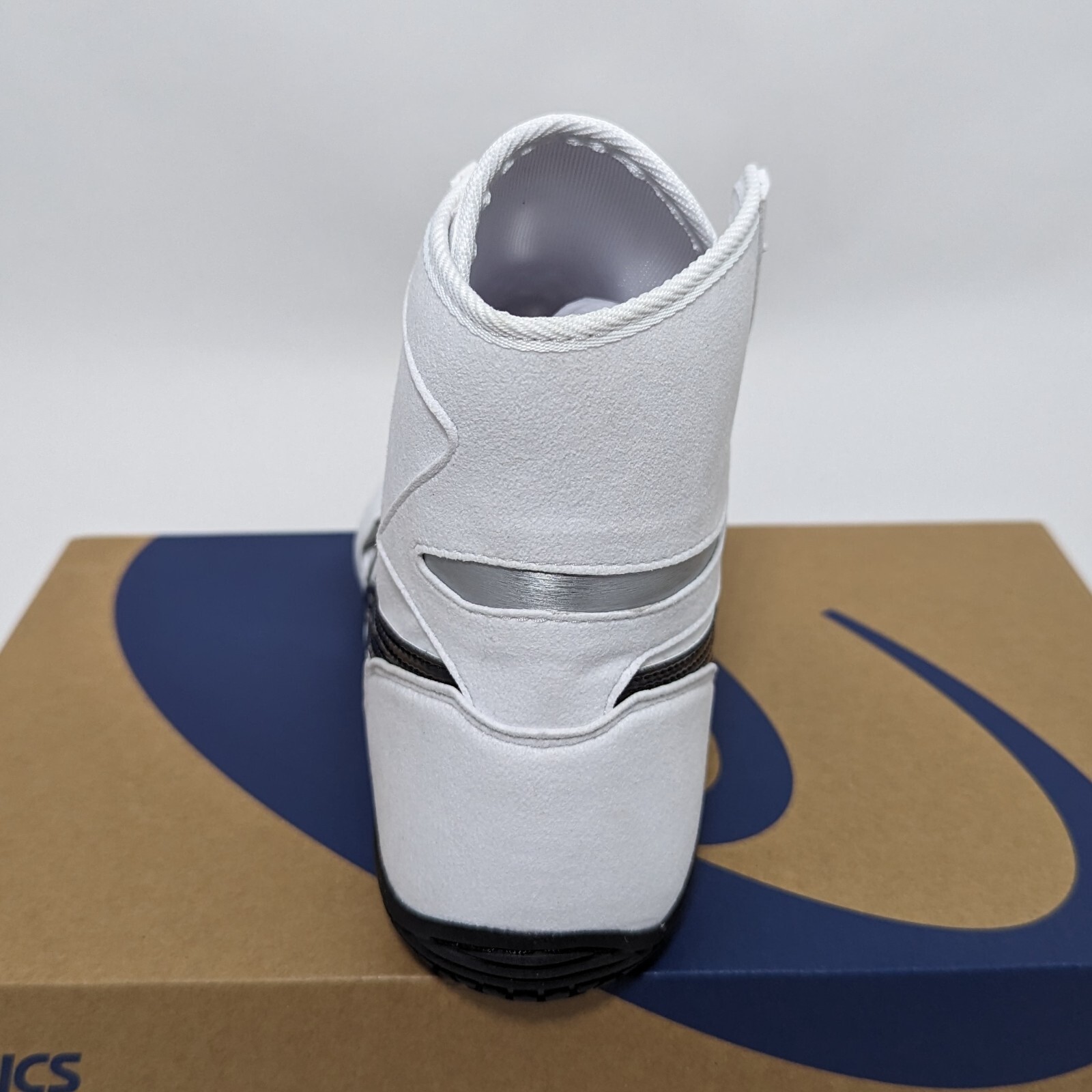 Pre-owned Asics Wrestling Shoes 1083a001 White/black(silver) Ex-eo(twr900) Successor Aw:sv In White,black(silver)