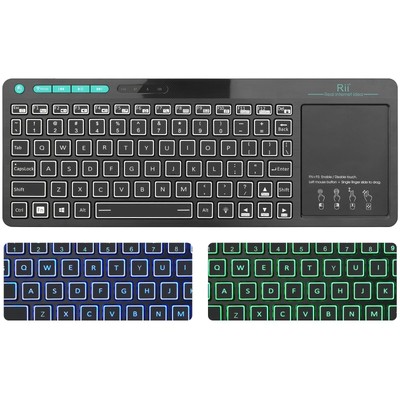 (Dual Mode) RT518S Wireless and Bluetooth 2-LED Color Backlit Multimedia Keyb...