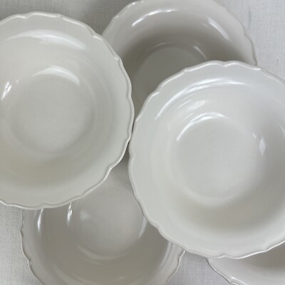 The Pioneer Woman Linen White 8  Soup Cereal Salad Bowls Scalloped Rim Set of 6