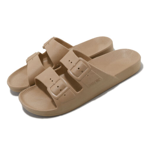 Freedom Moses Two Band Slide Khaki Camel Мужские сандалии унисекс Тапочки FMCAMEL