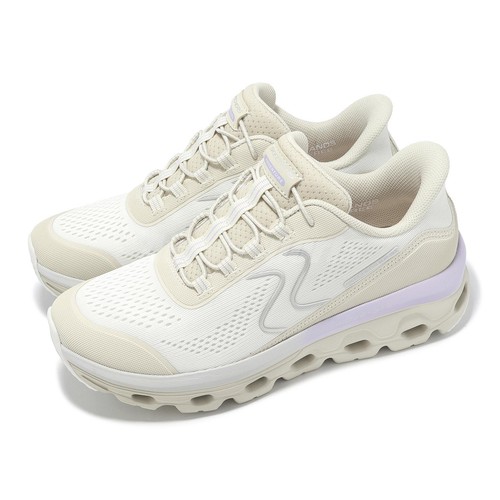 Skechers Glide-Step Sole Slip-Ins Natural Purple Women Outdoors Shoe 180272-NTPR