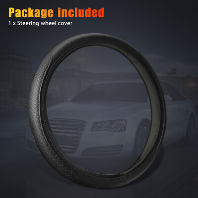 Universal Car Steering Wheel Cover Accessories PU Leather Auto Non-slip 15"/38cm