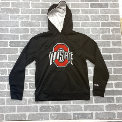 Ohio State Varsity Buckeyes Bucks Black Pullover Hoodie Sweatshirt Mens Size M