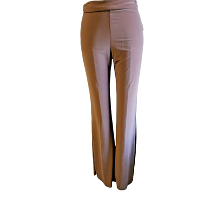 Ladies Womens Palazzo Wide Leg Pants Banded high Waist Tan Brown Stretchy