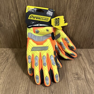 Ironclad Performance Wear Iex-Hzil1-04-L Impact Resistant Gloves,Orange,L,Pr
