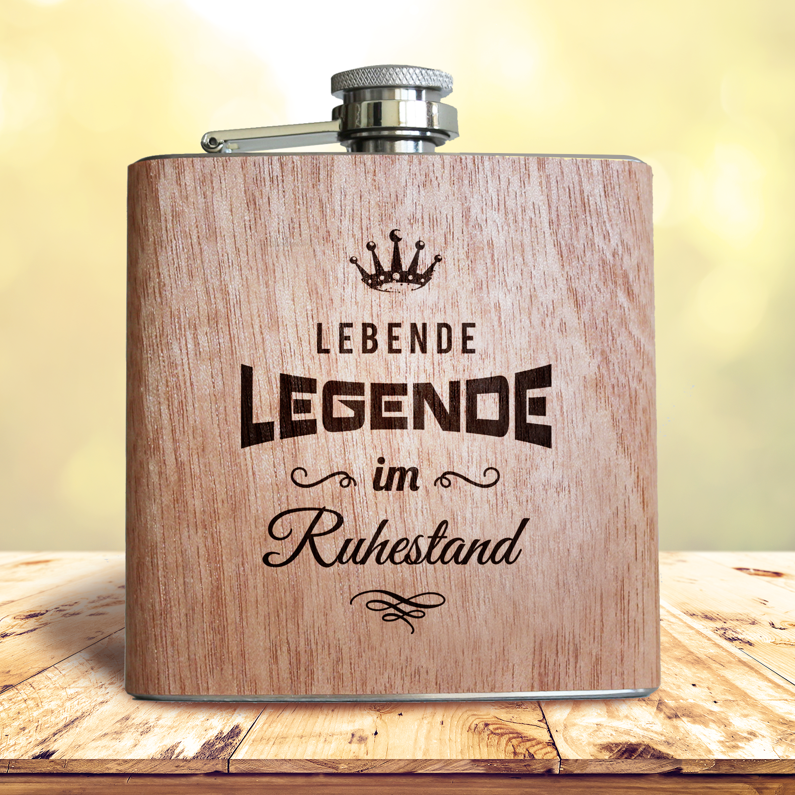 Pixelstudio Holz-Flachmann 'Music Is My Life' - Perfektes Geschenk Für Musiker & Musikfans