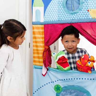 HABA Doorway Puppet Theater - Space Saver Fits in Most Doorways