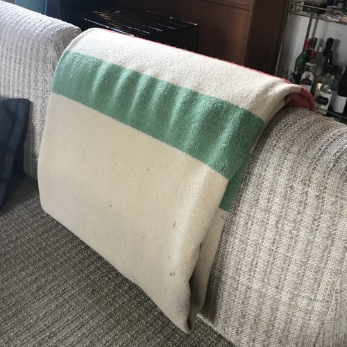 Vintage Wool Hudson Bay Blanket Stripes 84