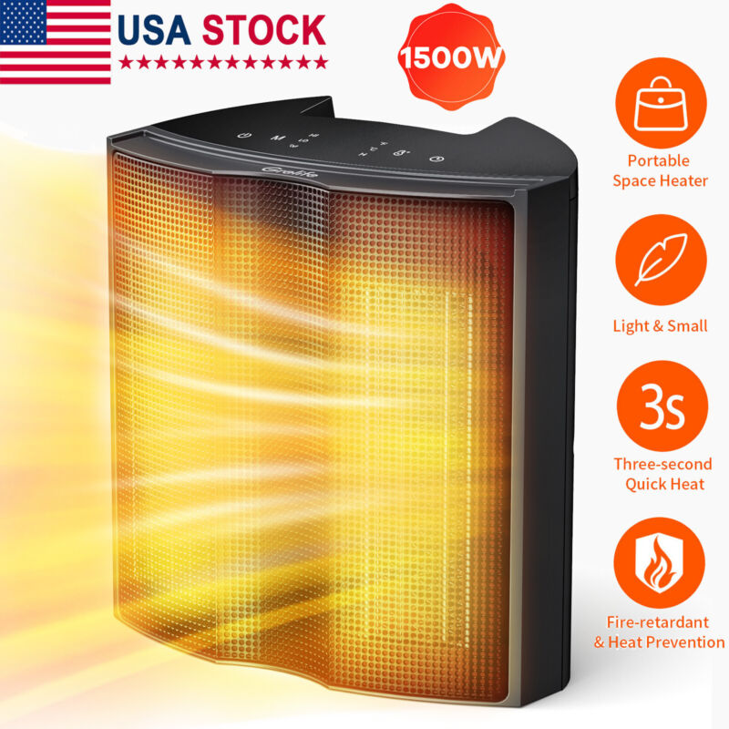 Electric Space Heater Fan 3 Modes Adjustable 1500W Overheat Protection For Home