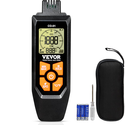 VEVOR Carbon Monoxide Detector 0-1000PPM CO Detector with Audible & Visual Alarm