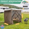 COBIZI 6x6 Pop up Gazebo Tent on Clearance, Ez up Waterproof Screen Tent Screen House with 3 sidewalls,Portable Outdoor Canopy with Carry Bag and Ground Stakes for Camping,Garden and Picnics, Brown