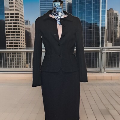 Marc Cain Black Cashmere Skirt And Jacket