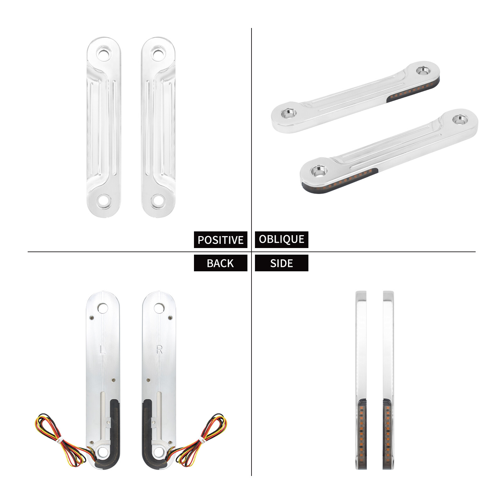 Chrome LED Flush Fork Turn Signal Side Light For Harley Road King Glide 98-2024