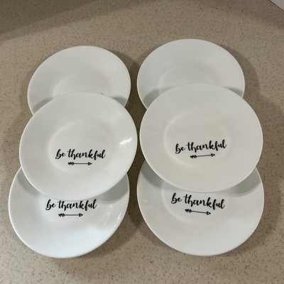 CORELLE VITRELLE  '' be thankful ''  6 3/4'' BREAD & BUTTER PLATE'S   SET OF 6  NEW