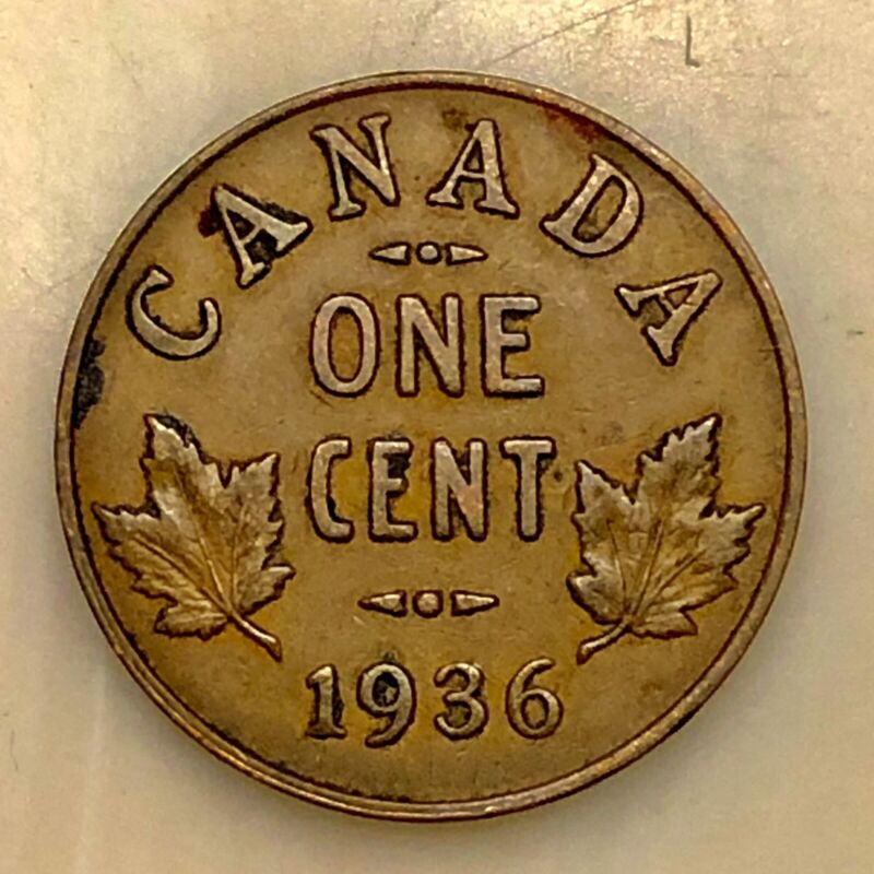 1936 Canadian Cent. Less Than 9 Million Minted. Your Actual Coin In Photo