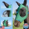 Stretchy Menjo Outdoors Horse Fly Mask with Ears, UV Protection for Horses, Breathable Comfortable Forest Green Fly Mask Suitable for Quarter Horses, Warmbloods, Draft Horses Thoroughbreds 15-17 Hands